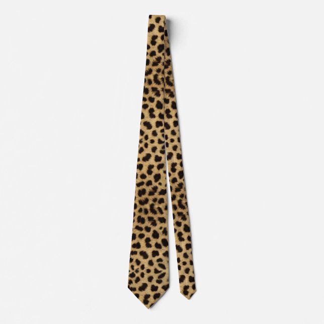 Cheetah Animal Print Pattern Tie (Front)