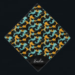 Cheetah Animal Print Teal Script Name Pet Bandanna<br><div class="desc">Cute Pet Name Bandanna with Animal Print</div>