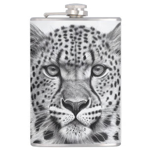 Cheetah Animal Wild Nature Illustration Line Epic Hip Flask