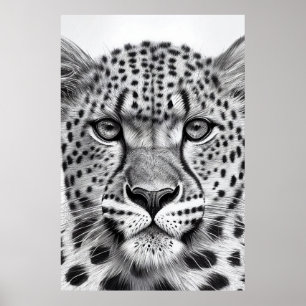Cheetah Animal Wild Nature Illustration Line Epic Poster