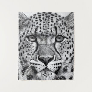 Cheetah Animal Wild Nature Illustration Line Epic  Tapestry