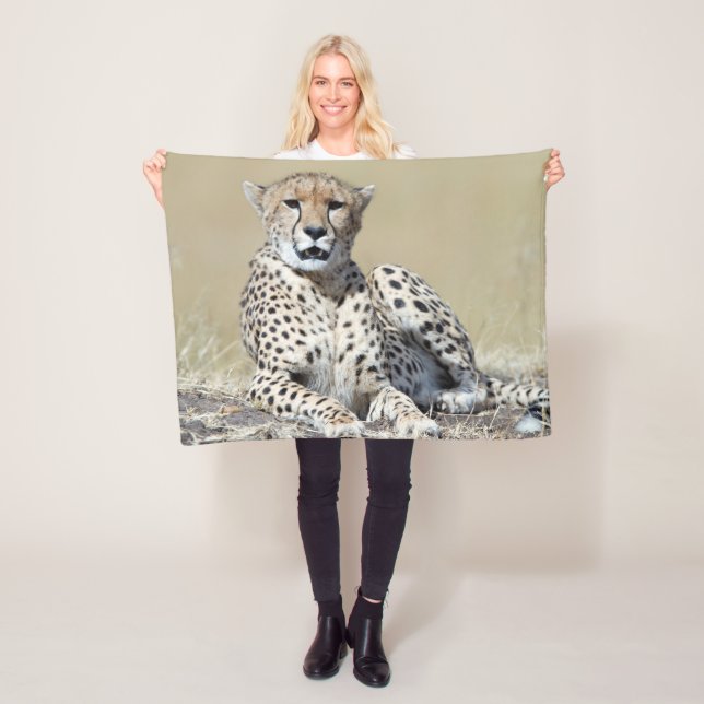Cheetah at the Masai Mara in Kenya photo Fleece Blanket (In Situ)