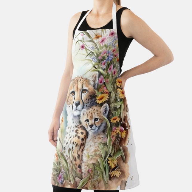 Cheetah Baby and Mum Apron (Insitu)