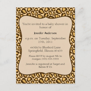 Cheetah Baby Shower Invitation