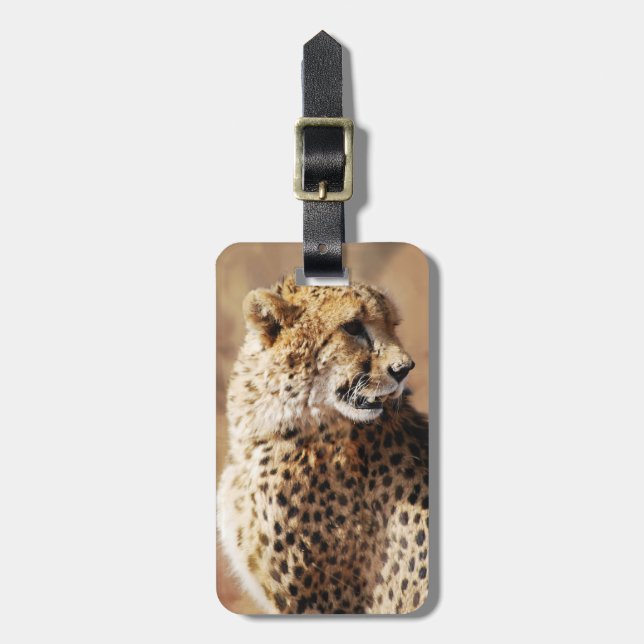 Cheetah beauty with fangs luggage tag (Front Vertical)