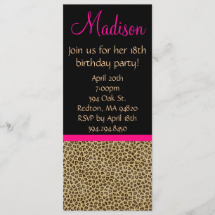 Cheetah Birthday Invitation