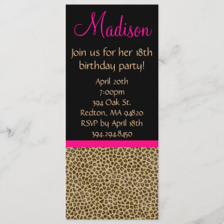 Cheetah Birthday Invitation
