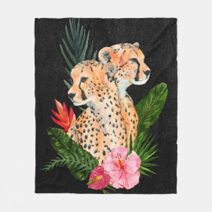 Cheetah Bouquet Fleece Blanket
