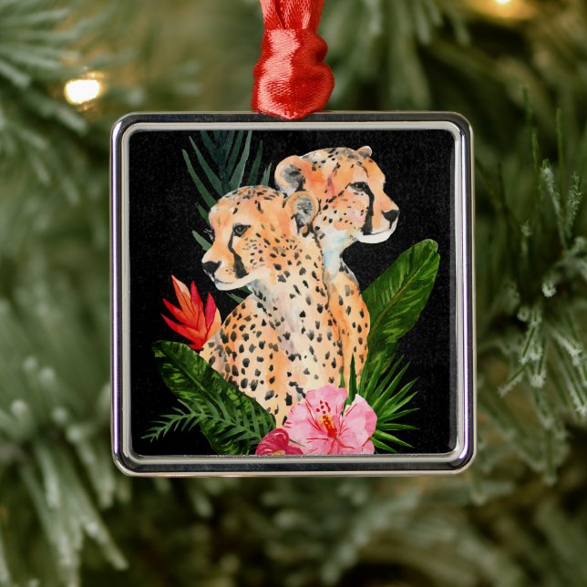 Cheetah Bouquet Metal Tree Decoration (Tree)