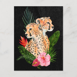 Cheetah Bouquet Postcard