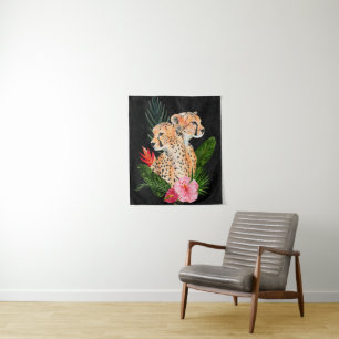 Cheetah Bouquet Tapestry
