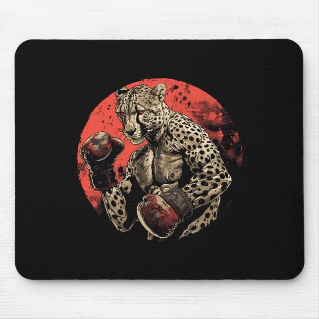 Cheetah Boxer Fighter Boxing  Mouse Mat (Front)