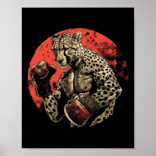 Cheetah Boxer Fighter Boxing  Poster