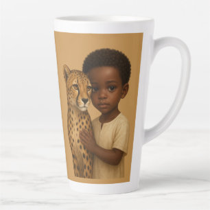 Cheetah & Boy: Bond of the Wild and Innocent Latte Mug