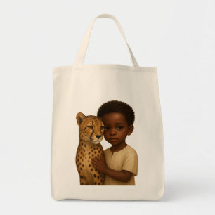 Cheetah & Boy: Bond of the wild and innocent Tote Bag