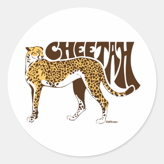 Cheetah Classic Round Sticker (Front)