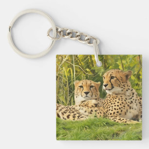 Cheetah Companions – Resting in the Wild Key Ring