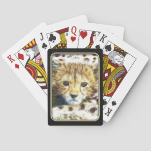 Cheetah Cub Fractal Art Playing Cards