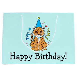 Cheetah Cub Happy Birthday Large Gift Bag