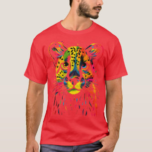 Cheetah Cub Head Fun Colourful Wild Animal Art Big T-Shirt