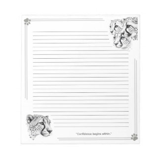 Cheetah Cubs Confidence with Lines Notepad