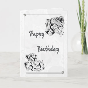 Cheetah & Cubs Wildlife Inspiration Birthday Card