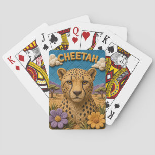 Cheetah Dry Savanna Modern KlayKoo Playing Cards