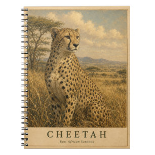 Cheetah East African Savanna VINTAGE Notebook