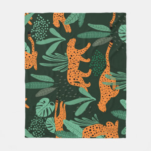 Cheetah Exotic: Tropical Summer Seamless. Fleece Blanket
