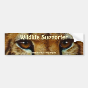 CHEETAH EYES Wildlife Supporter BUMPER STICKER