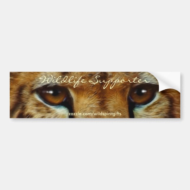 CHEETAH EYES Wildlife Supporter BUMPER STICKER (Front)