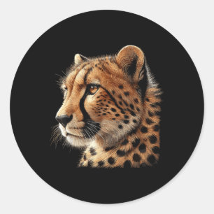 Cheetah Face Animal  Classic Round Sticker