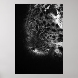 cheetah face close-up decorative sketch art poster