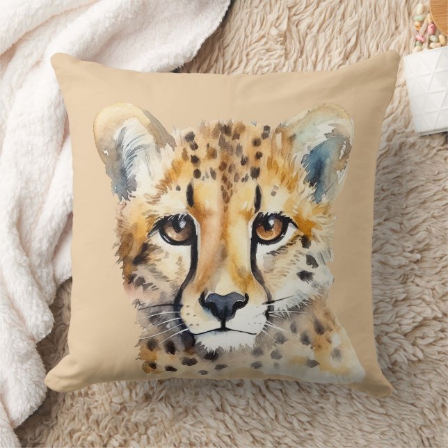 Cheetah Face Cushion (Blanket)