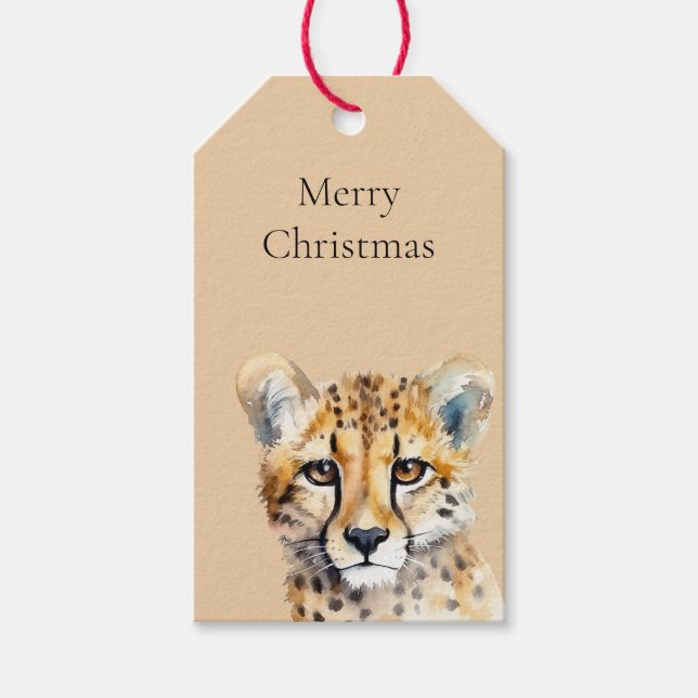 Cheetah Face Gift Tags (Front)