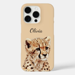 Cheetah Face Personalised iPhone 16 Pro Case