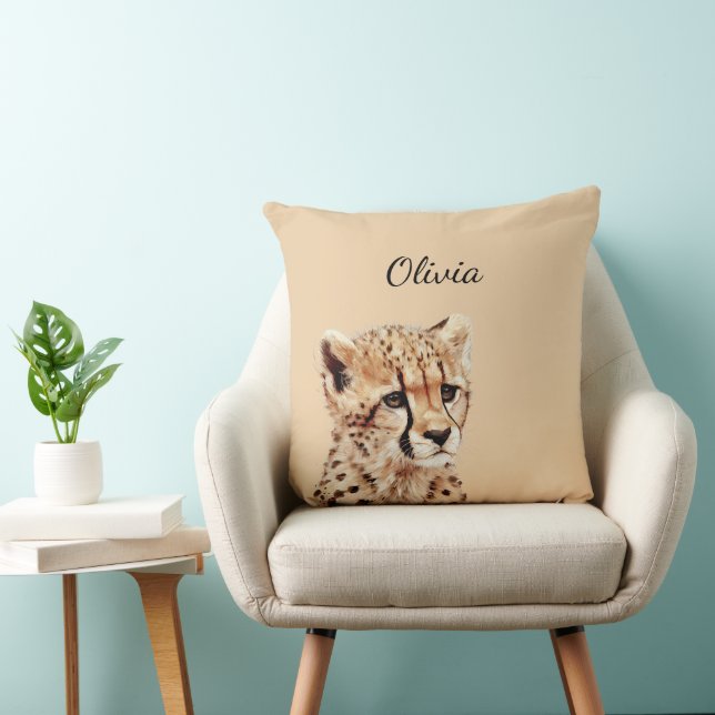 Cheetah Face Personalised Cushion (Chair)