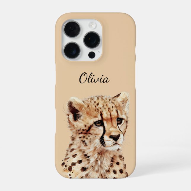 Cheetah Face Personalised iPhone Case (Back)