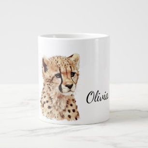 Cheetah Face Personalised Large Coffee Mug