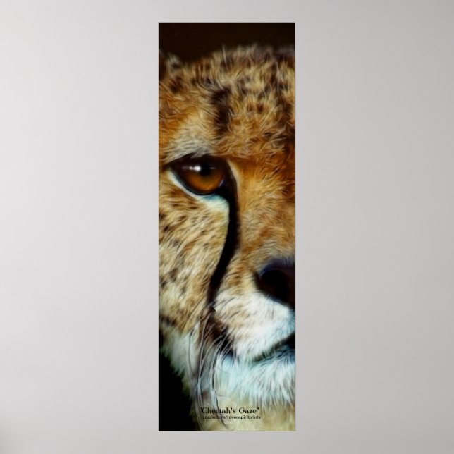 CHEETAH FACE Vertical Art Poster (Front)