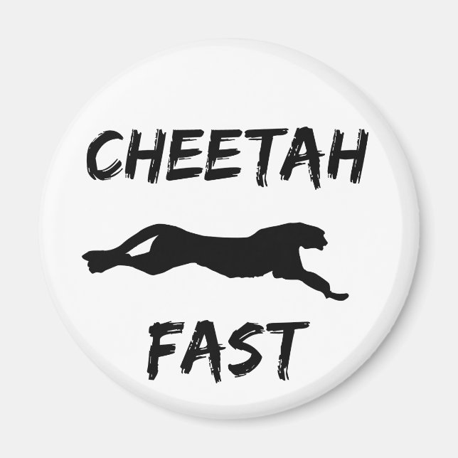 Cheetah Fast Funny Running Magnet (Front)