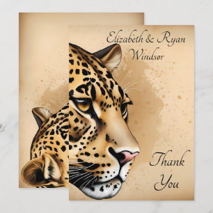 Cheetah Flat Thank You Card