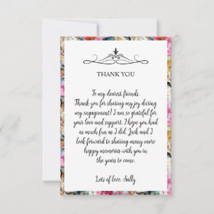 Cheetah Floral Boho Watercolor Pattern Thank You Card