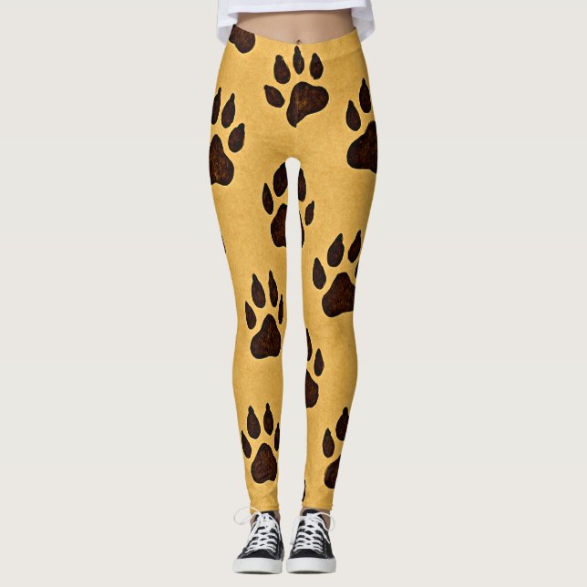 Cheetah Footprint Leggings – “Run Wild in Style” (Front)