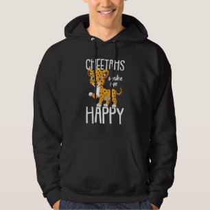 Cheetah Funny Cheetahs Make Me Happy Kids Hoodie