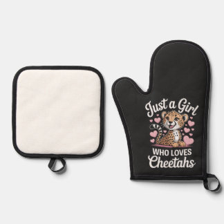 Cheetah Funny Quote Oven Mitt & Pot Holder Set