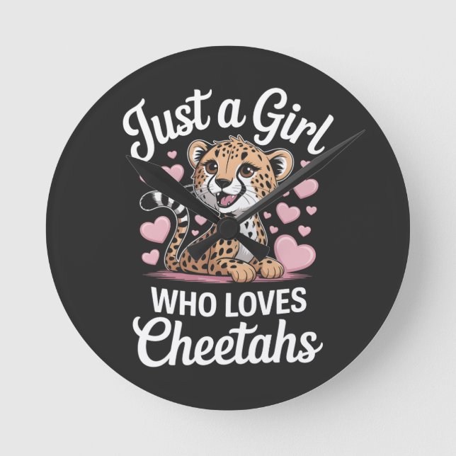 Cheetah Funny Quote  Round Clock (Front)