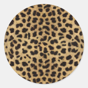 Cheetah Fur Pattern, Cheetah Print Classic Round Sticker