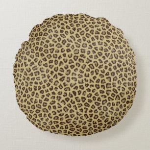 Cheetah fur print round cushion