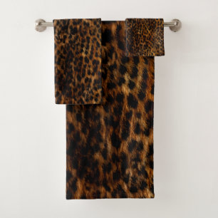 Cheetah Fur Texture Bath Towel Set